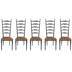 Five High Back Chiavari Chairs, Italy, 1950 6