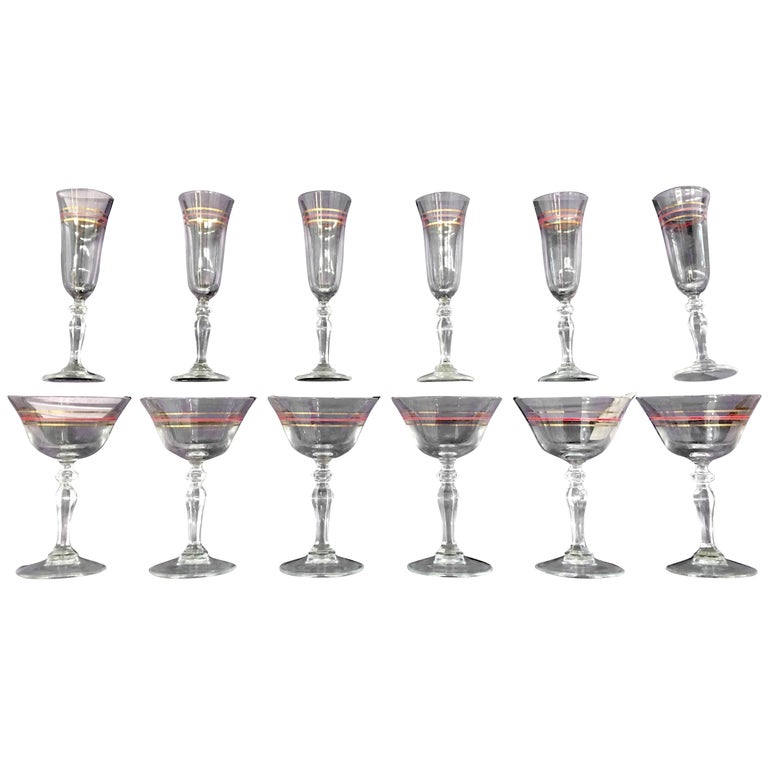 Beautiful Italian Set of 12 Drinking Glasses at 1stDibs