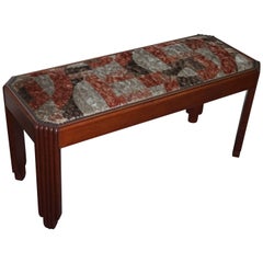 Stunning and Stylish Mahogany Art Deco Fireplace or Hallway Bench / Stool, 1920s