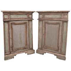 Pair of 19th Century Italian Corner Cupboards