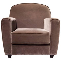 Contemporary Velvet-Covered Vigilius Club Chair by Driade in Gray