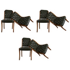 Set of Six Chesterfield Style Chairs, England, 1940s