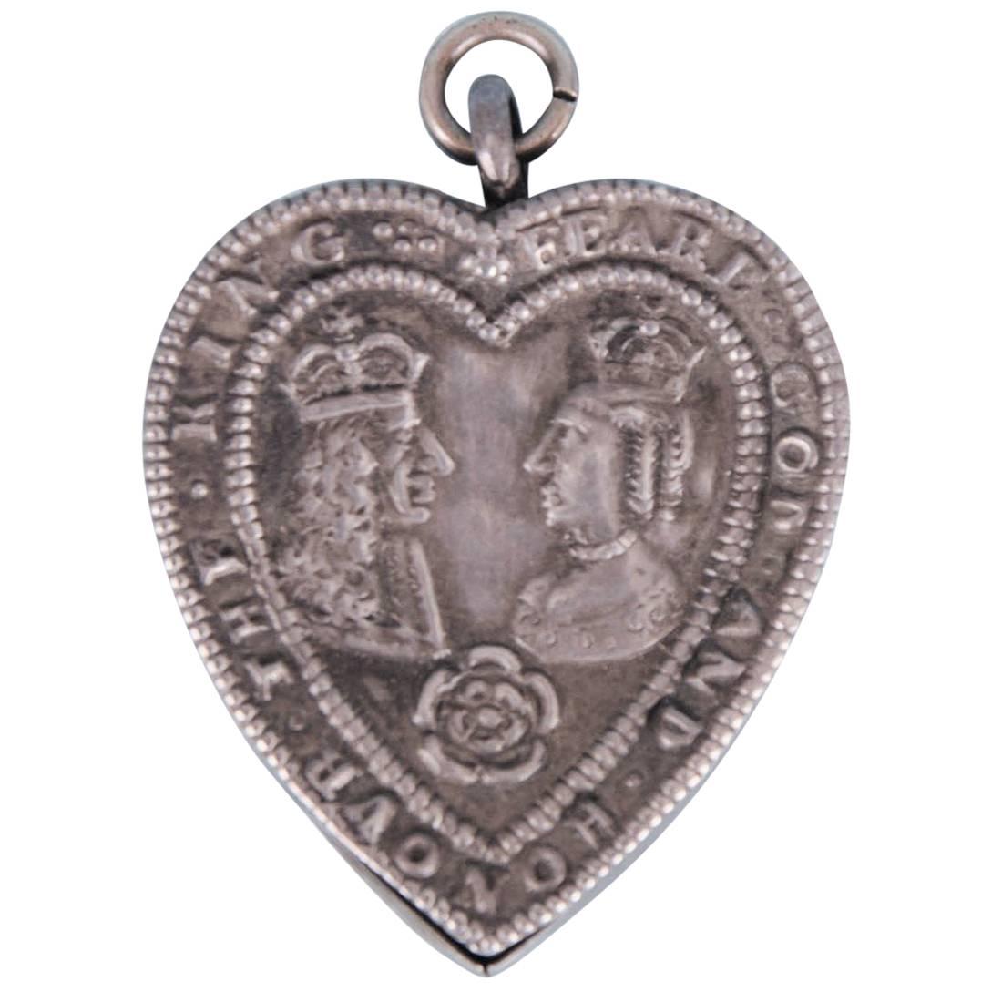 Charles II Silver Heart Shaped Locket, London, circa 1662 For Sale