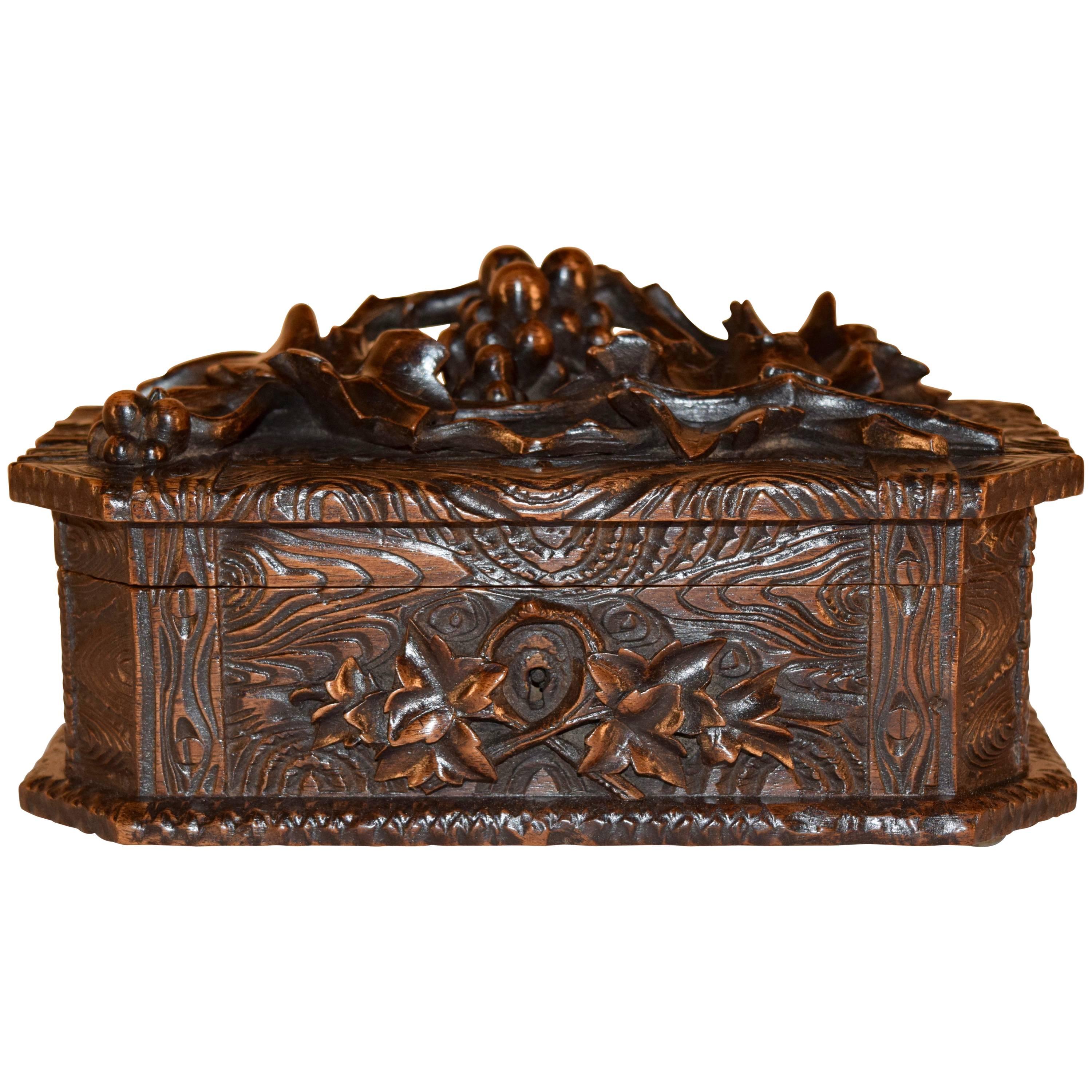 19th Century Black Forest Carved Box