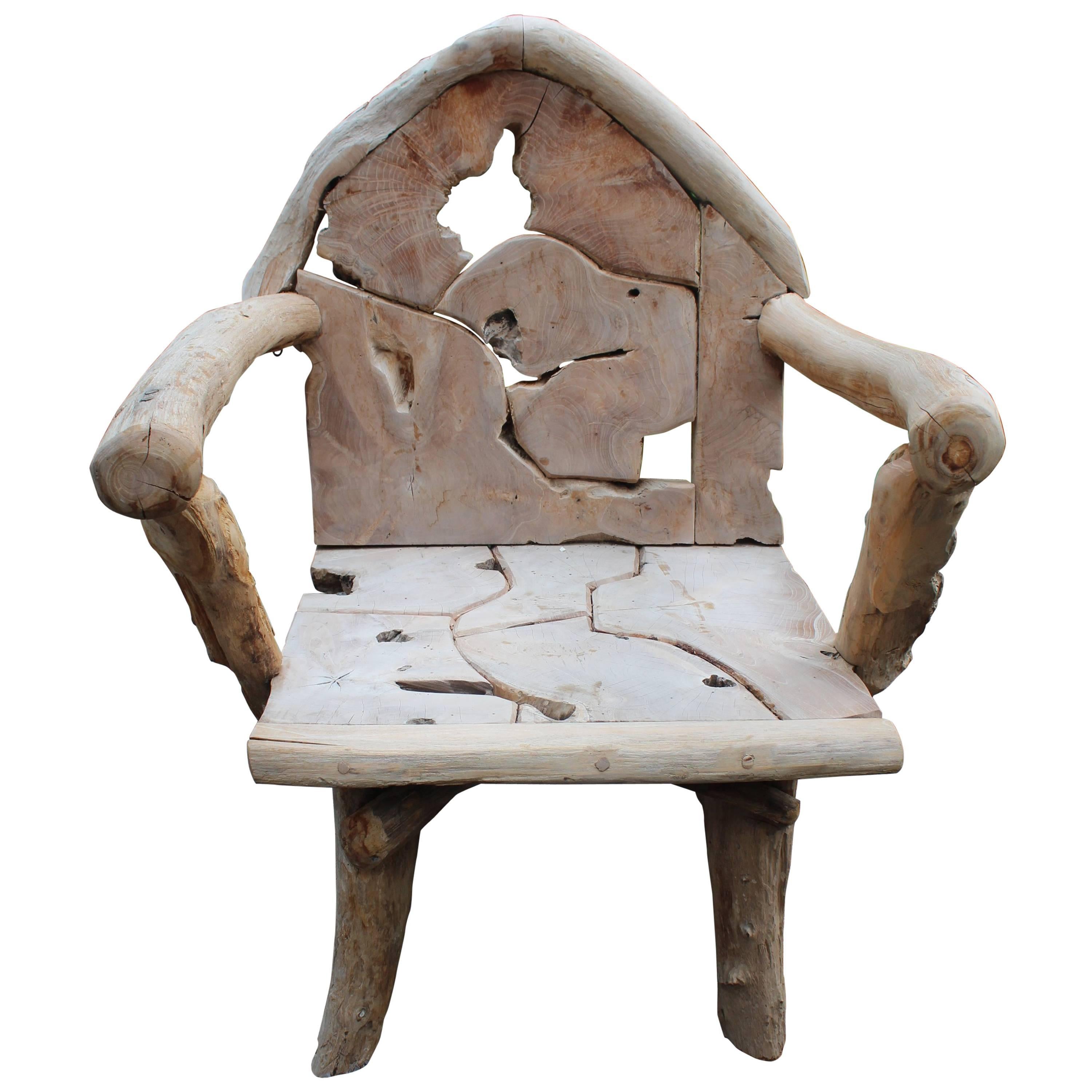 Organic Folk Art Chair in Teak