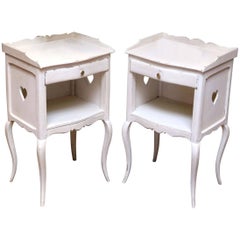 Pair of French Painted Bedside Cabinets