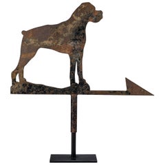 20th Century Silhouette Boxer Dog Weathervane