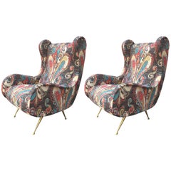 Pair of Zanuso Style Vintage Italian Armchairs 