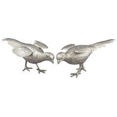 Pair of Sterling Silver Pheasants