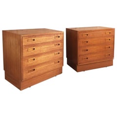 Vintage Pair of 1960s Danish Chest of Drawers by Carlo Jensen for Poul Hundevad