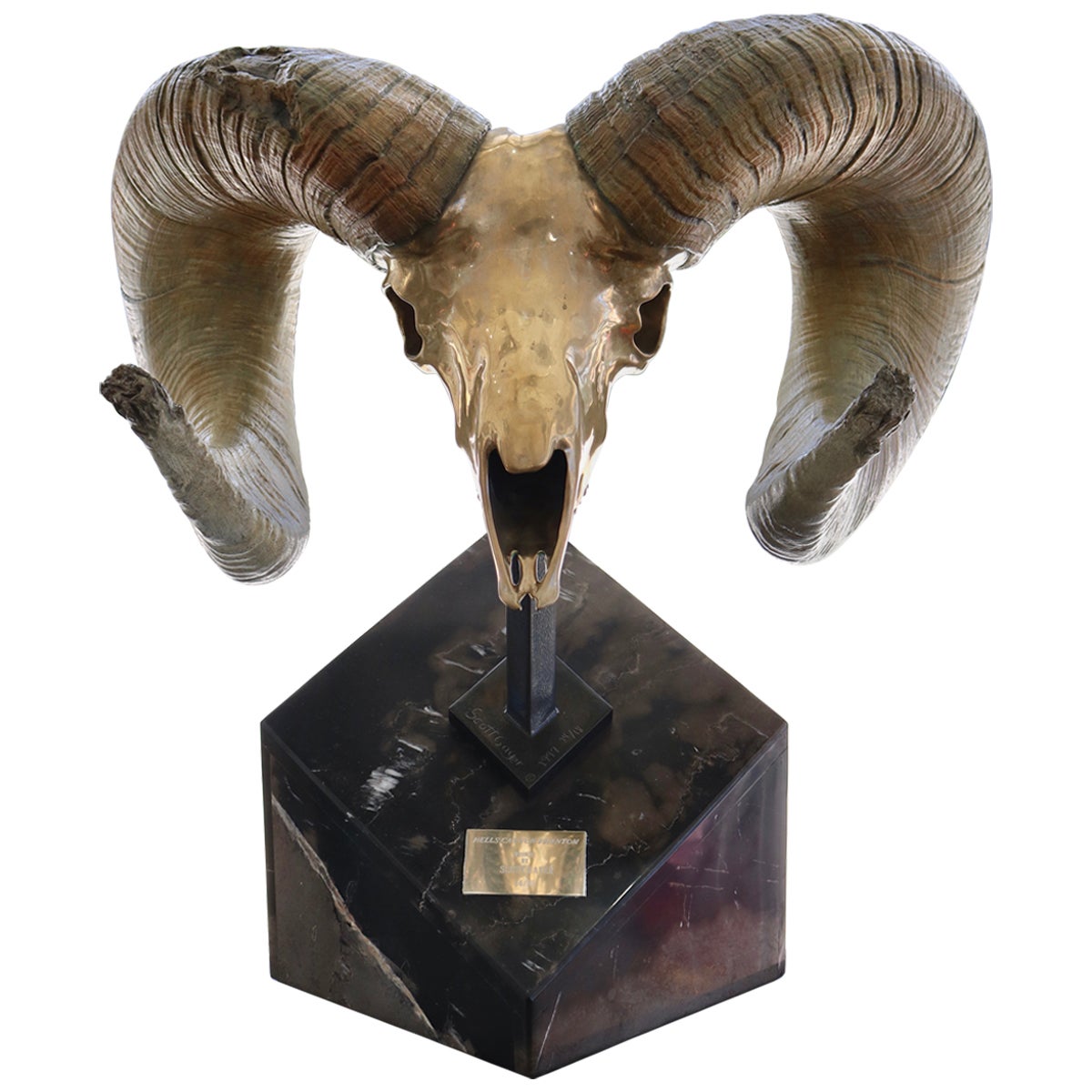 Egyptian Two Headed Ram Sculpture For Sale at 1stDibs
