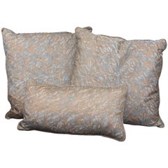 Group of Three Fortuny and Linen Pillows 5