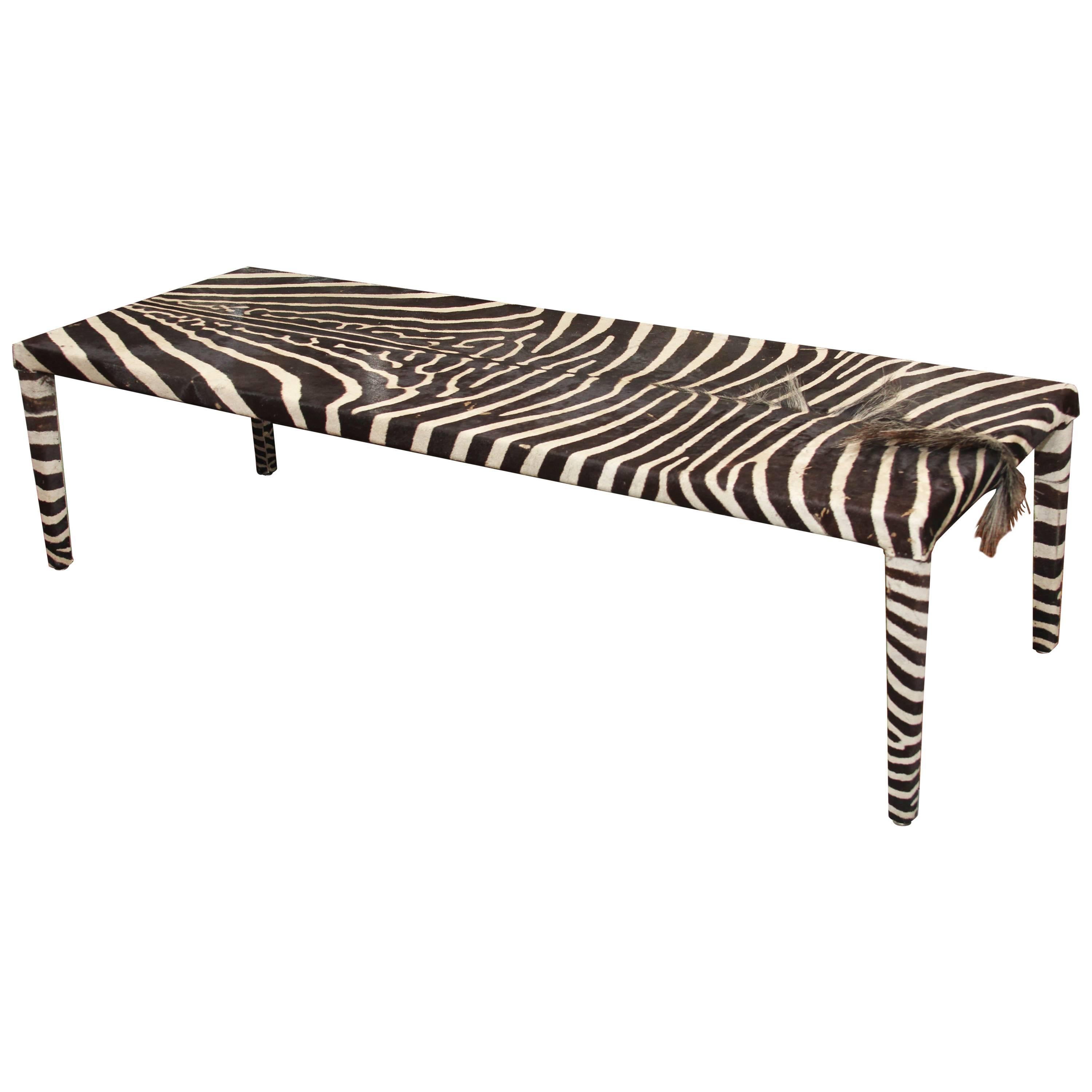 Long Zebra Mid-Century Modern Table or Bench