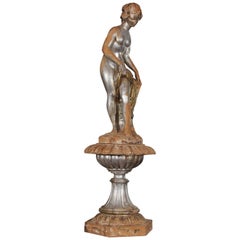 Carved Wood Female Nude Statue