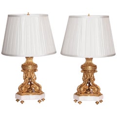 Pair of Mercury Gilt 19th Century, French, Louis XVI Lamps