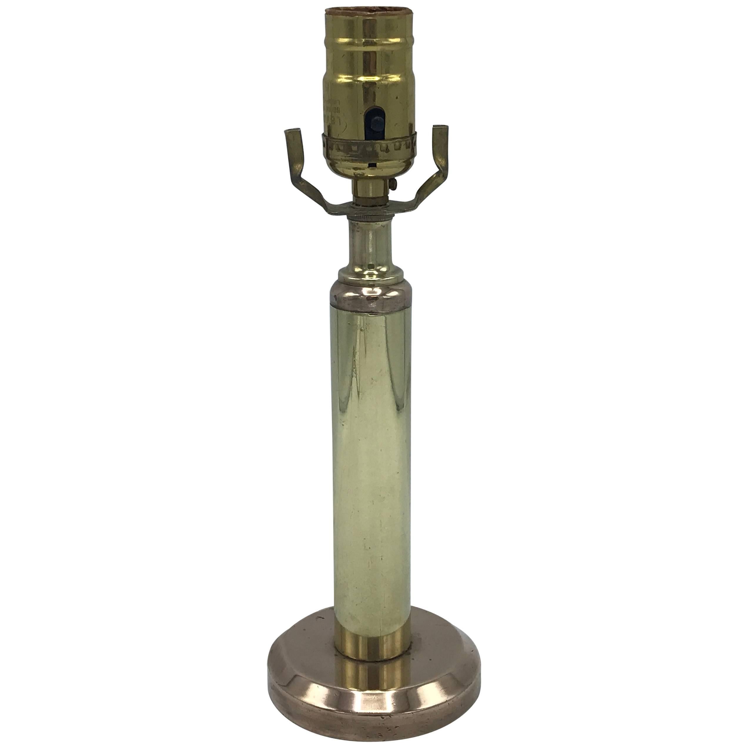 1960s Modern Brass Lamp with Copper Base