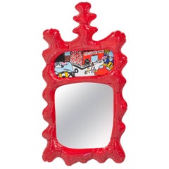 Misha Kahn, Red Wall Mirror, Resin, Automotive Paint 4