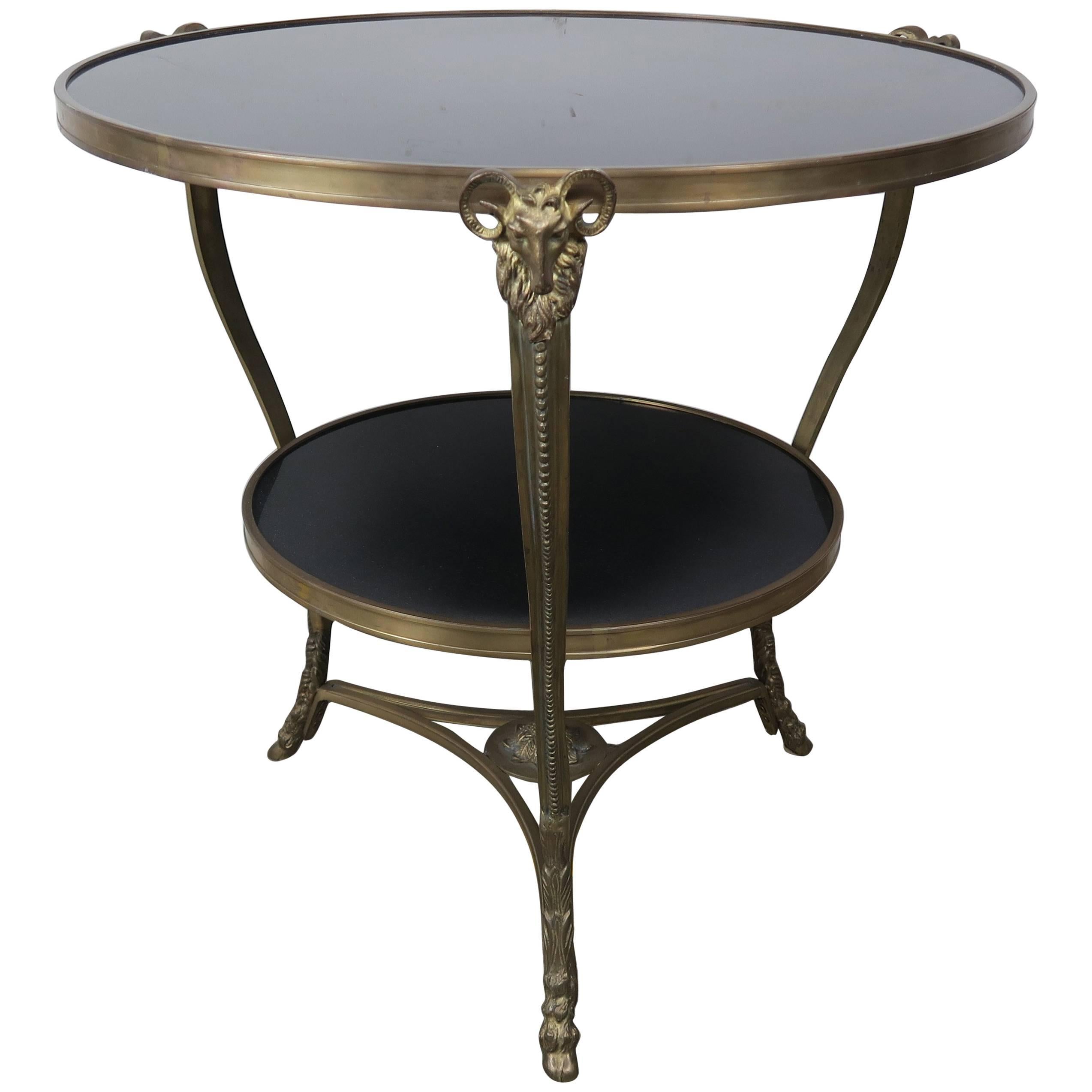 French Bronze and Stone Gueridon Table