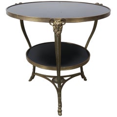 French Bronze and Stone Gueridon Table