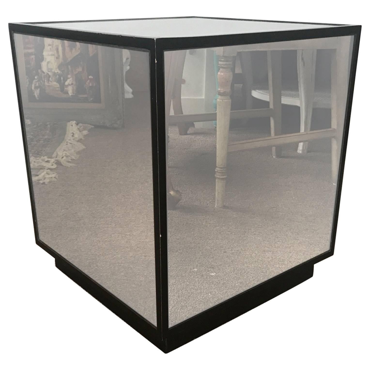 On Sale Now! Ralph Lauren Style Antiqued Glass Cube Side Table Modern Design  For Sale