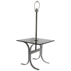 side table with built in lamp Mid-Century Modern Side Table with Built in Lamp