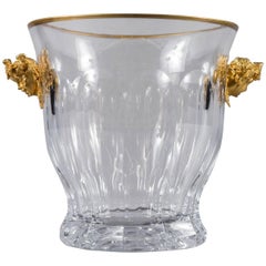 Vintage Cut Crystal and Gilt Bronze Mounted Bacchus, Tatianna Faberge Champagne Cooler