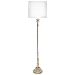 Alabaster and Brass Floor Lamp, American, 1930s 5