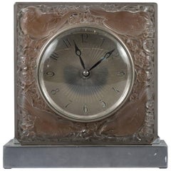 Vintage Fine R. Lalique "Quatre Moineaux Du Japon" for ATO Glass Clock