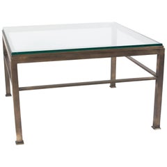 Square Bronze Coffee Table, French, 1960s 1