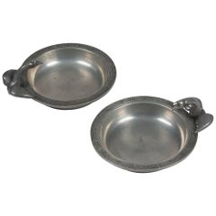 Pair of Pewter Swan Dishes by Hamanaka, 1930s 4