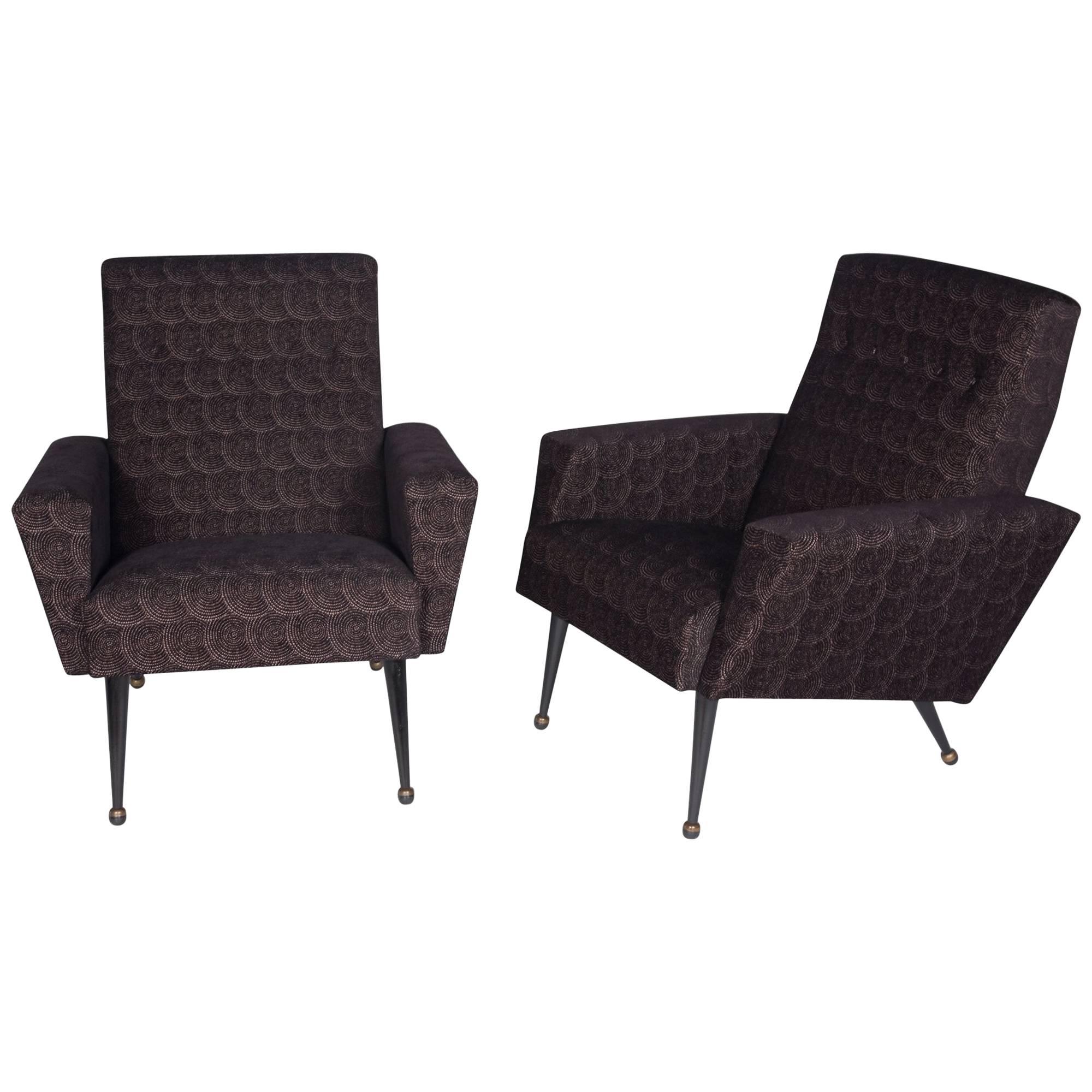 Pair of Airborne Upholstered Armchairs, French, 1960s For Sale