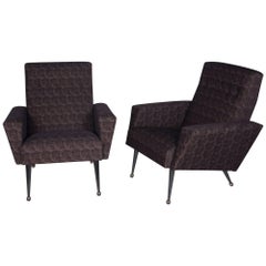 Pair of Airborne Upholstered Armchairs, French, 1960s