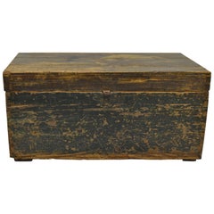 Antique Painted Pine Dovetailed Tool Box