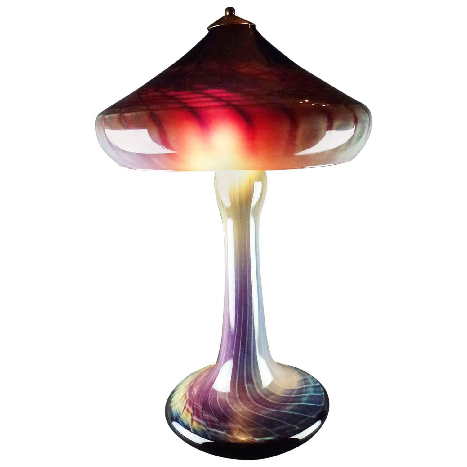 Joe Clearman Studio Glass Blown Glass Table Lamp For Sale