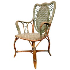 Perret & Vibert, Butterfly Rattan Armchair, circa 1900