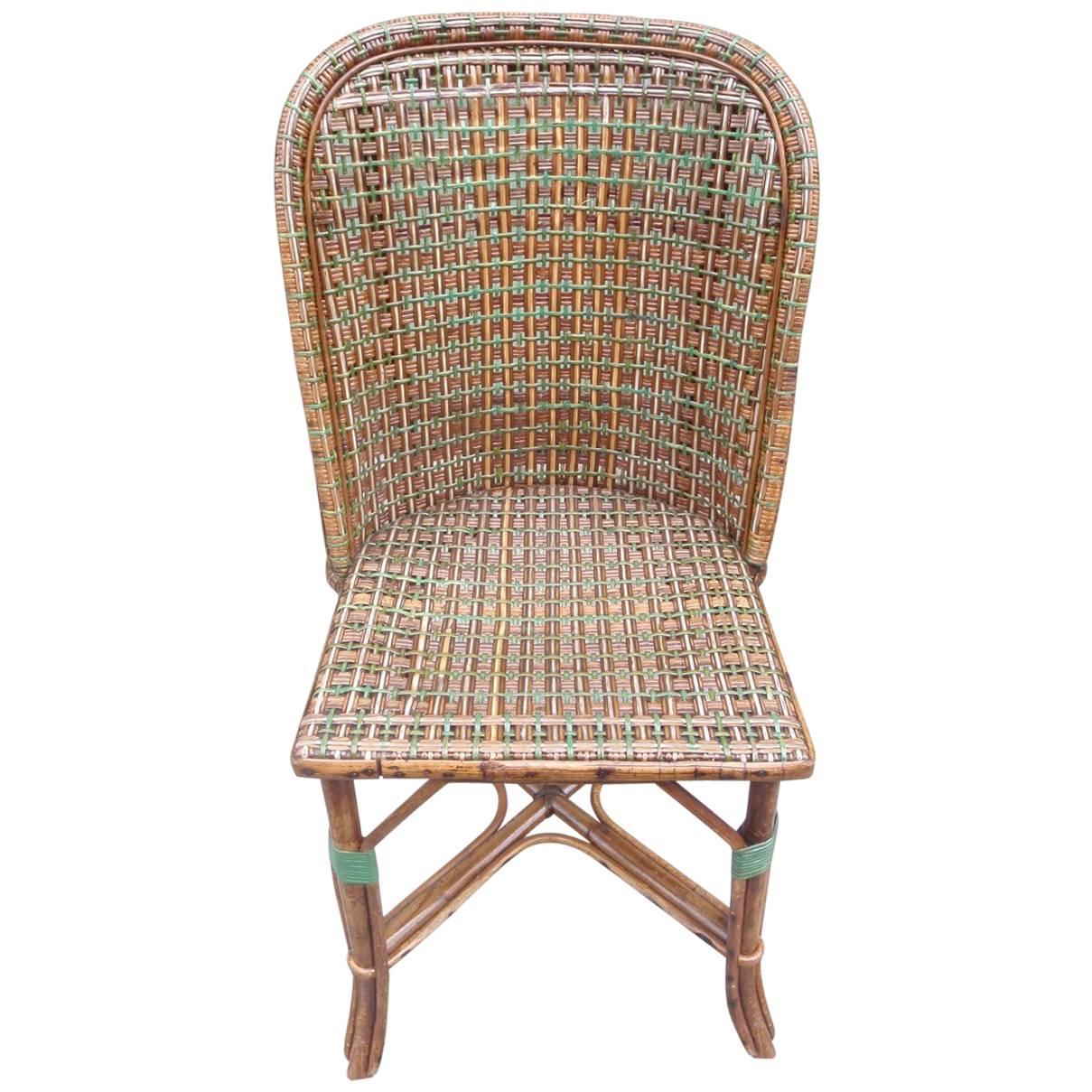 Natural Rattan Chair, French Manufacture, circa 1900-1920 For Sale