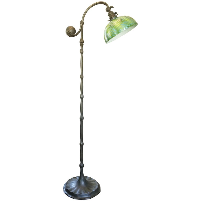 Tiffany Studios Damascene Bronze Counter Balance Floor Lamp at 1stDibs
