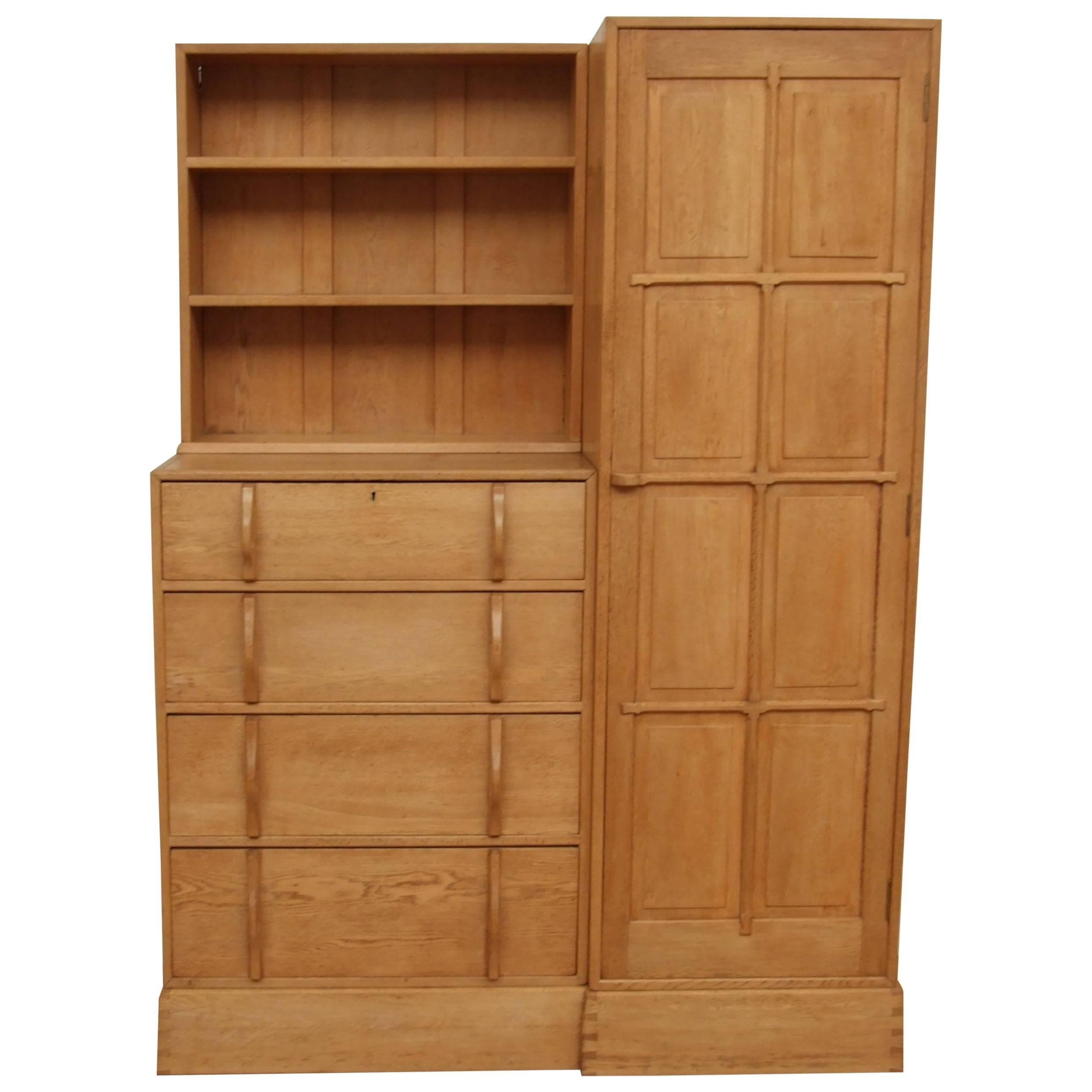 Oak Compendium Wardrobe and Chest of Drawers For Sale
