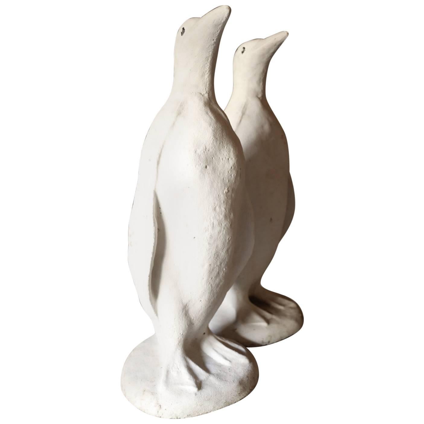 Pair of Mid-Century Stone Penguins