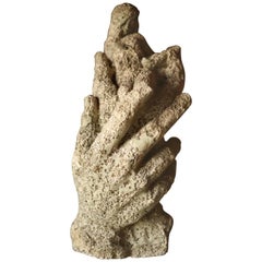 Vintage 20th Century Plaster Model of Two Hands Holding a Lady