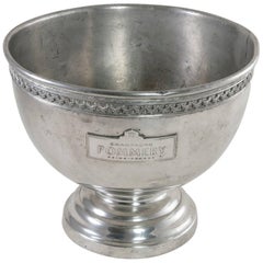 Antique French Pewter Hotel Champagne Bucket Marked Pommery Reims, France, circa 1900