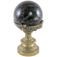 19th Century Napoleon III Period Ornate Bronze and Marble Staircase Finial