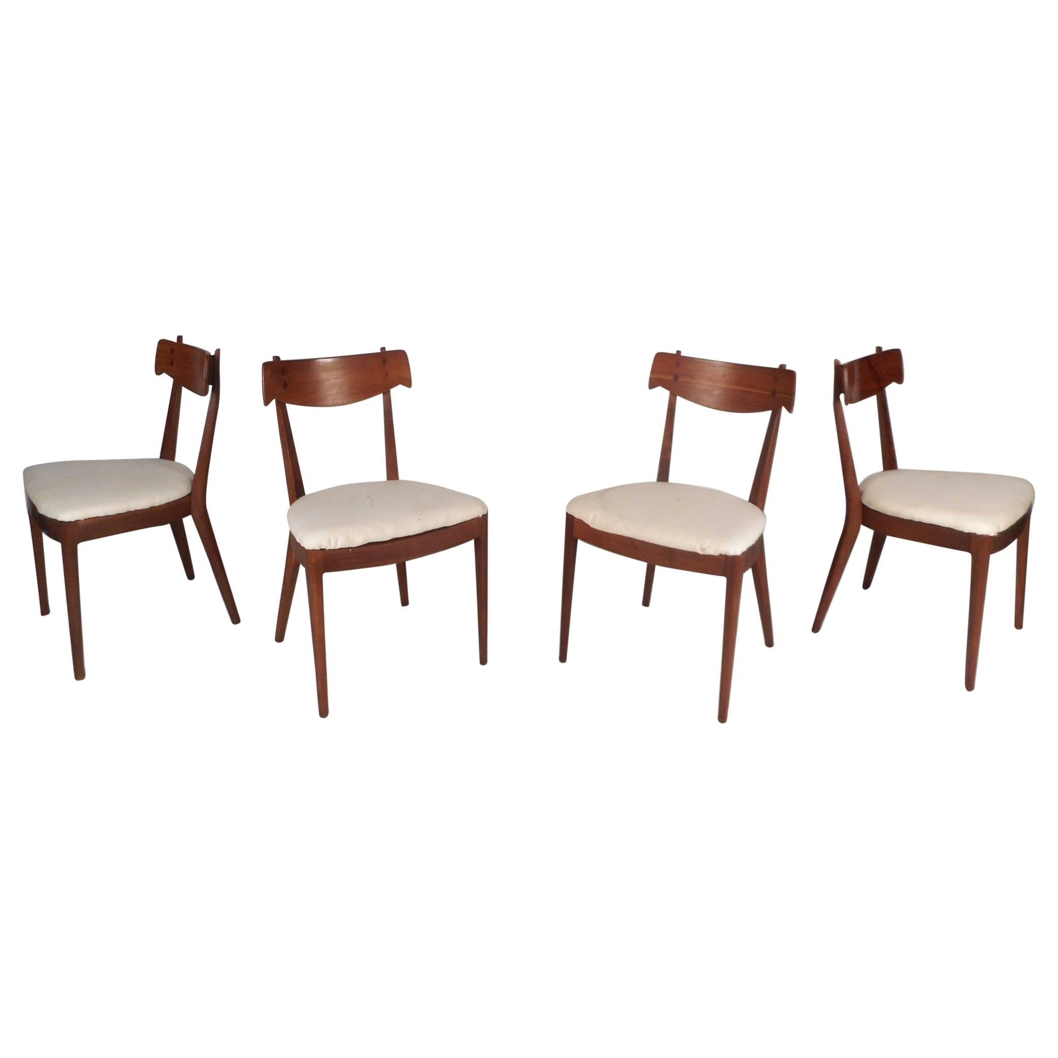 Set of Mid-Century Modern Drexel Declaration Dining Chairs by Kipp Stewart.