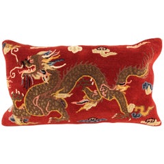 Oriental Dragon Pillow in Wool