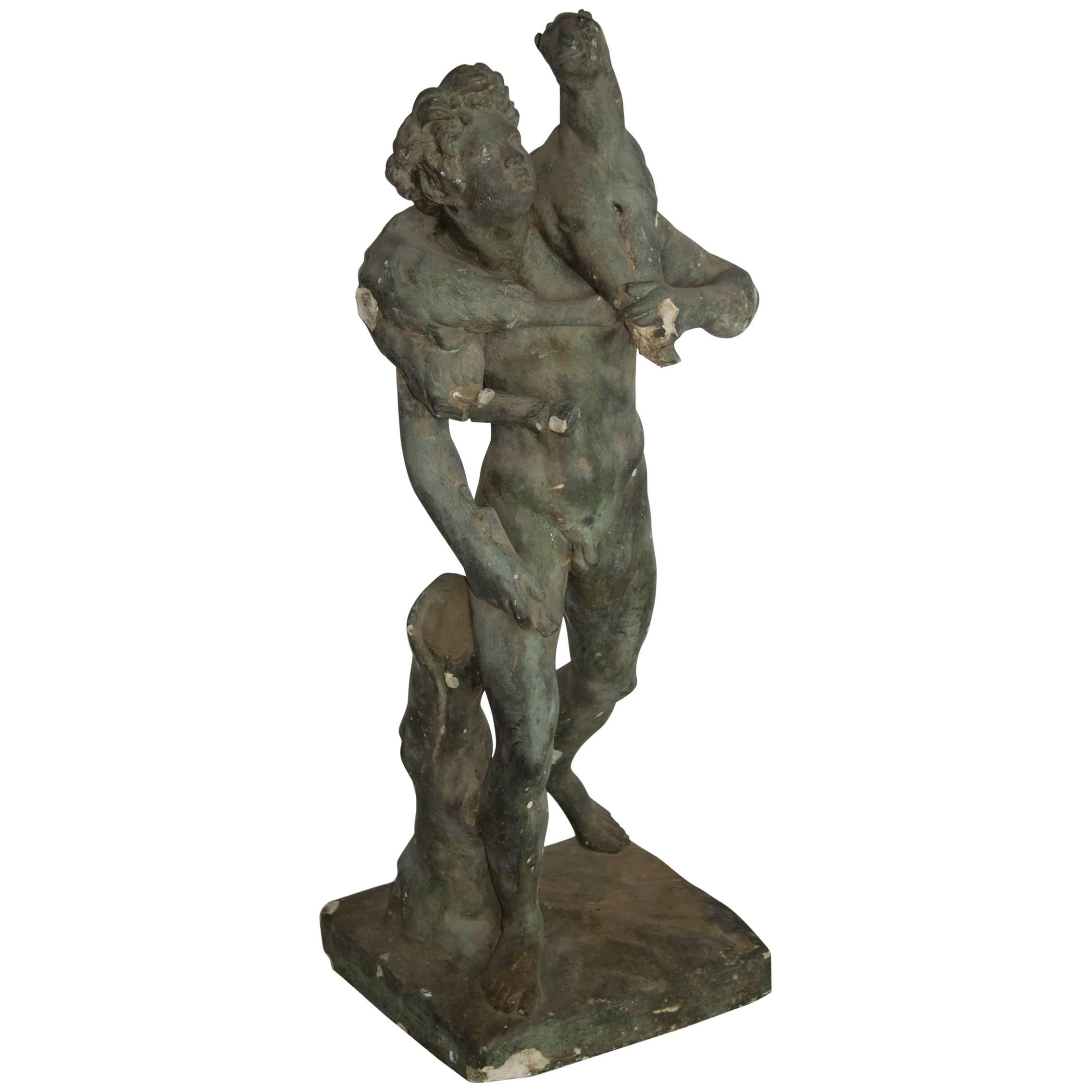 Antique Plaster Figure of the Good Shepherd