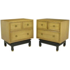 Vintage Pair of American of Martinsville Glazed Mahogany Nightstands