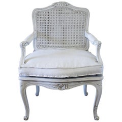 19th Century Painted French Country Style Cane Back Chair