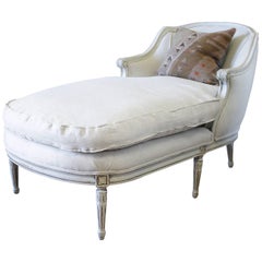 Used Louis XVI Style Painted Chaise Longue
