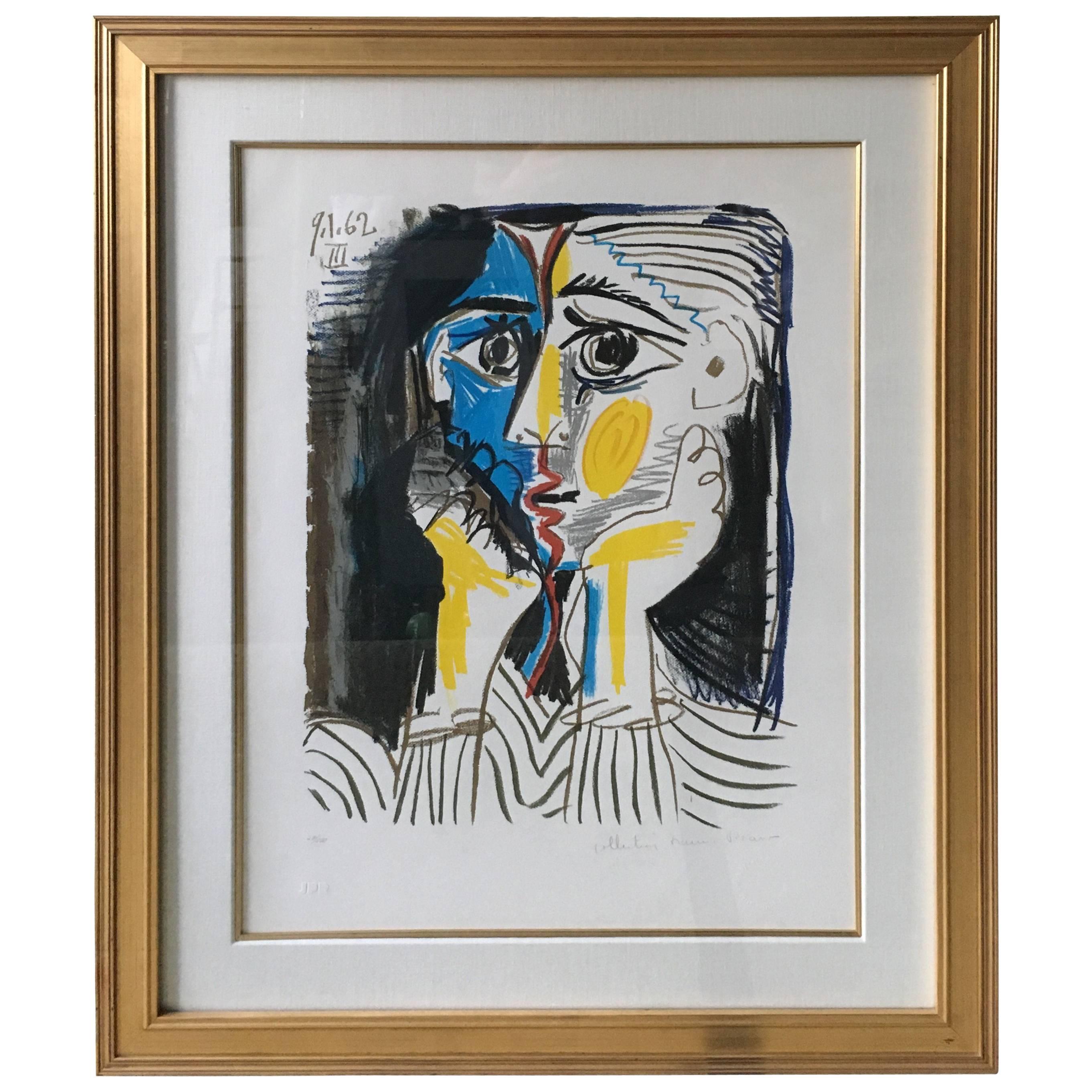 Lithographie de Picasso - « Double Face Three » signée Marina Picasso