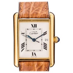 Cartier Tank Argent Gold-Plated Watch Water Resistant
